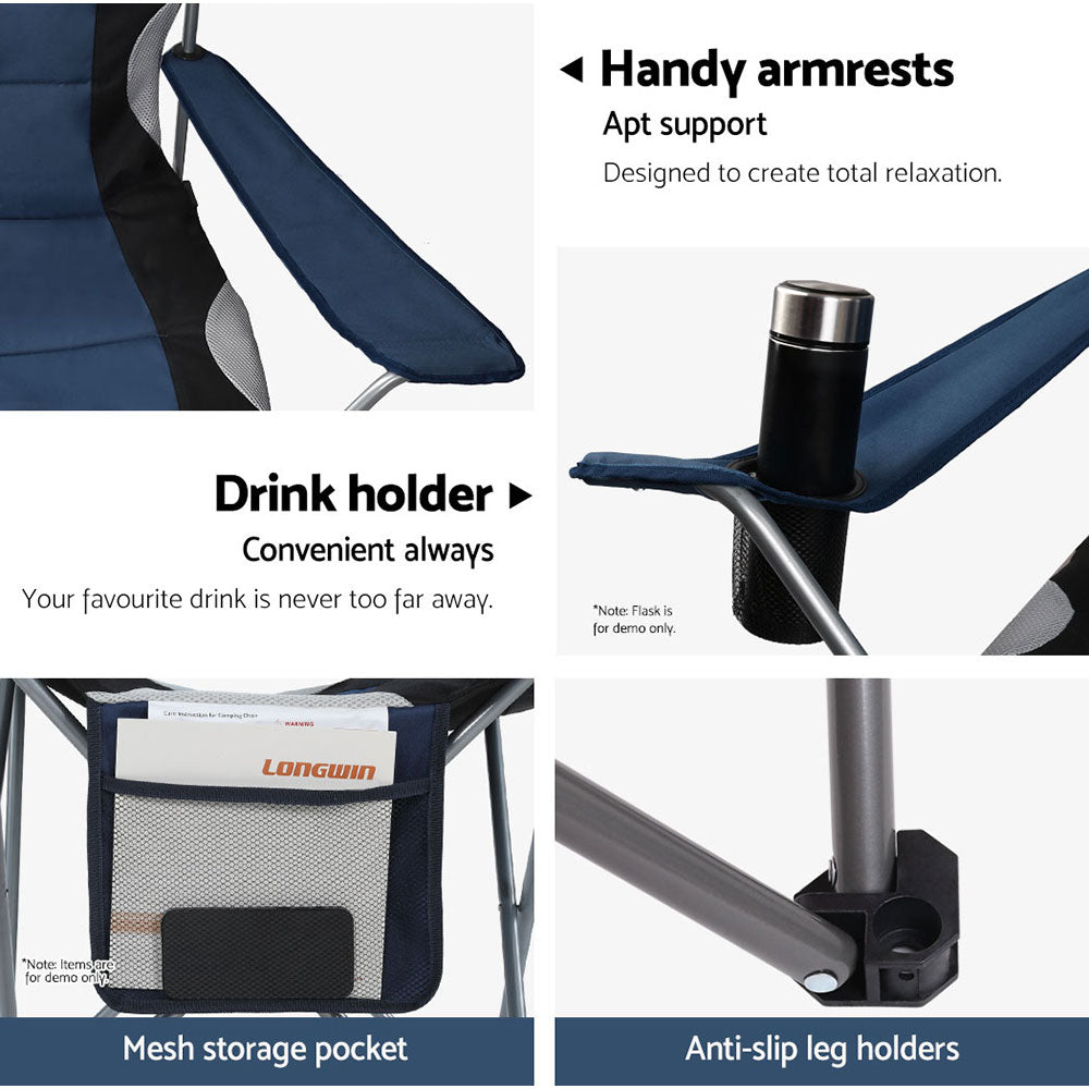 Weisshorn x DANGL Luxury Camp Chairs x2 NAVY - DANGL