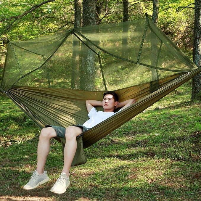 DANGL - Green Camping Hammock with Mosquito Net - DANGL