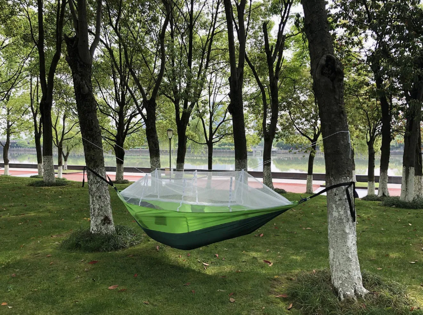 DANGL - Lime Green Camping Hammock with Mosquito Net - DANGL