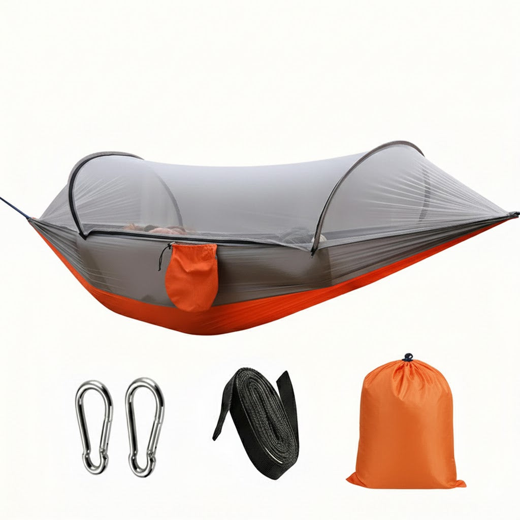 DANGL - ORANGE Camping Hammock with Mosquito Net - DANGL