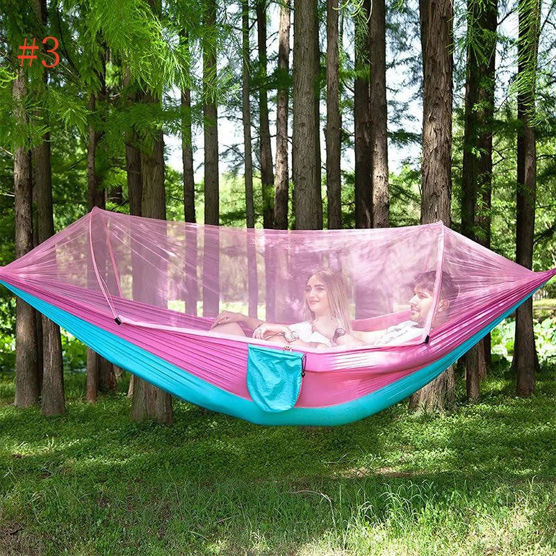 DANGL - PINK Camping Hammock with Mosquito Net - DANGL
