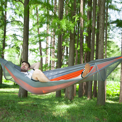 DANGL - ORANGE Camping Hammock with Mosquito Net - DANGL