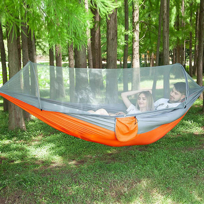 DANGL - ORANGE Camping Hammock with Mosquito Net - DANGL